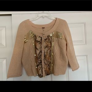 Cropped Free People wool cardigan, sz M